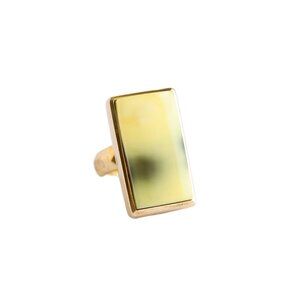 Rare Butterscotch Lime Amber Statement Ring-14k Gold Plated s925